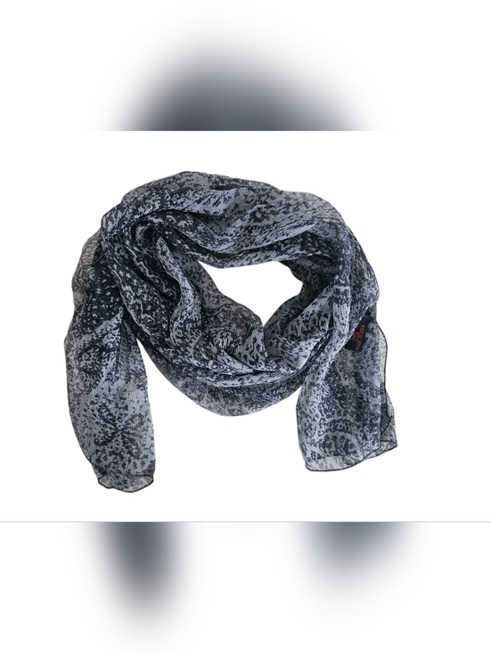 Marc Rozier Paris Accessories - MARC ROZIER PARIS Blue Medallion Print Sheer Silk Scarf | SZ 35"